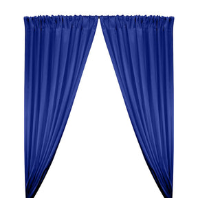 Stretch Charmeuse Satin Rod Pocket Curtains Royal Blue 1