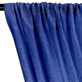 Zigzag Micro Sequins Starlight Rod Pocket Curtains Royal Blue 2
