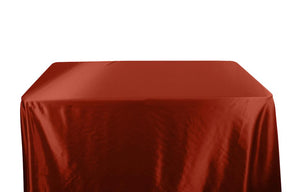 Charmeuse Satin 6 Feet Banquet Table Covers Rust 1