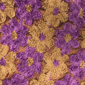 Rust Magenta Stringed Ruffle Rosette Fabric SV576063 1