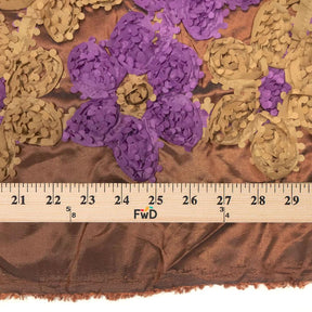 Rust Magenta Stringed Ruffle Rosette Fabric SV576063 3