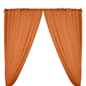 Sheer Voile Rod Pocket Curtains Rust 1