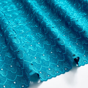 Campanula Embroidered Eyelet Fabric SV578274 Teal 2