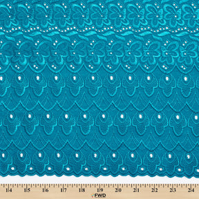 Campanula Embroidered Eyelet Fabric SV578274 Teal 3