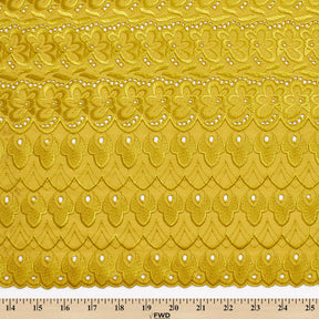 Campanula Embroidered Eyelet Fabric SV578276 Olive 3