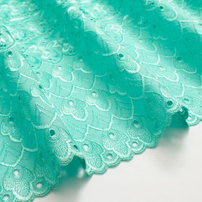 Campanula Embroidered Eyelet Fabric SV578277 Aqua 2