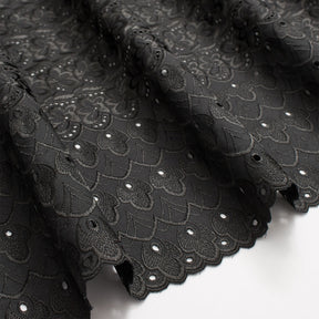 Campanula Embroidered Eyelet Fabric SV578278 Black 2