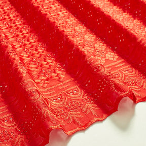 Cubic Embroidered Eyelet Fabric SV578284 Red 2