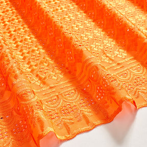 Cubic Embroidered Eyelet Fabric SV578285 Orange 2
