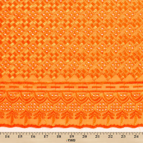 Cubic Embroidered Eyelet Fabric SV578285 Orange 3