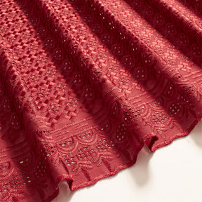 Cubic Embroidered Eyelet Fabric SV578287 Wine 2