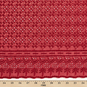 Cubic Embroidered Eyelet Fabric SV578287 Wine 3