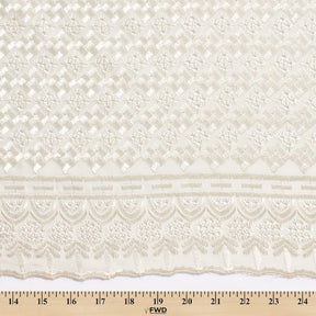 Cubic Embroidered Eyelet Fabric SV578292 White 3