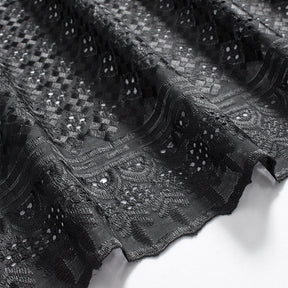 Cubic Embroidered Eyelet Fabric SV578293 Black 2