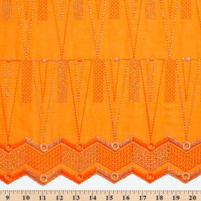 Metallic Triangular Embroidered Eyelet Fabric SV578294 Orange 3