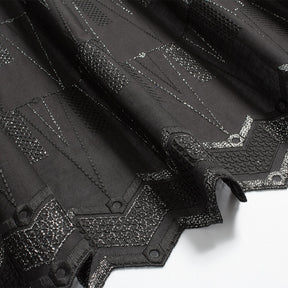 Metallic Triangular Embroidered Eyelet Fabric SV578295 Black 2