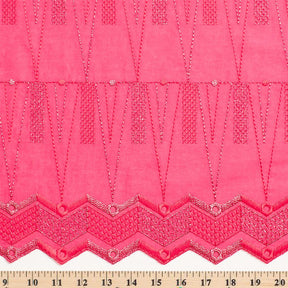 Metallic Triangular Embroidered Eyelet Fabric SV578296 Magenta 3
