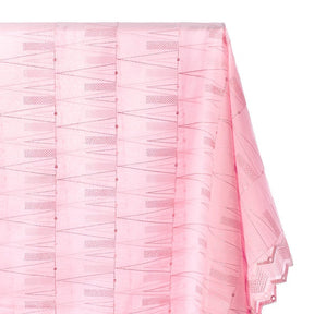 Metallic Triangular Embroidered Eyelet Fabric SV578297 Pink 1