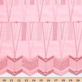 Metallic Triangular Embroidered Eyelet Fabric SV578297 Pink 3