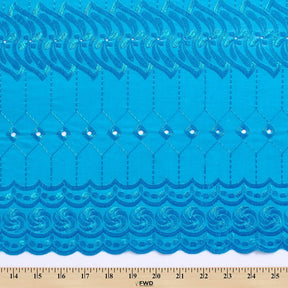 Floral Stitch Embroidered Eyelet Fabric SV578306 3