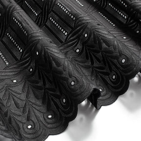 Solomonic Embroidered Eyelet Fabric SV578307 Black 2