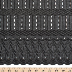 Solomonic Embroidered Eyelet Fabric SV578307 Black 3