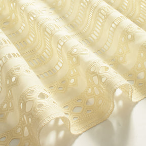 Lattice Embroidered Eyelet Fabric SV578310 Ivory 2