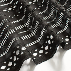 Lattice Embroidered Eyelet Fabric SV578312 Black 2