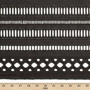 Lattice Embroidered Eyelet Fabric SV578312 Black 3