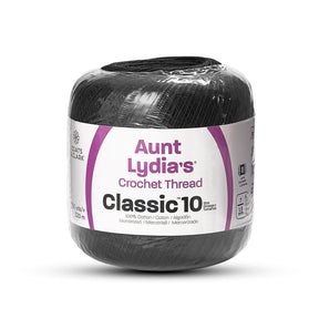 Aunt Lydias Classic Size 10 Cotton Crochet Thread SV579236 Black (350 Yards) 1