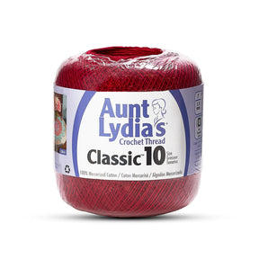 Aunt Lydias Classic Size 10 Cotton Crochet Thread SV579241 Cardinal Red (350 Yards) 1