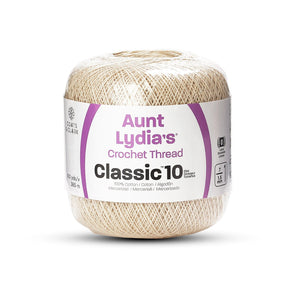 Aunt Lydias Classic Size 10 Cotton Crochet Thread SV579242 Ecru Beige  (400 Yards) 1