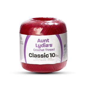 Aunt Lydias Classic Size 10 Cotton Crochet Thread SV579248 Victory Red (350 Yards) 1