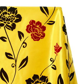 Floral Flocked Velvet Taffeta Fabric SV578387 1