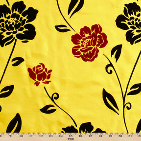 Floral Flocked Velvet Taffeta Fabric SV578387 2