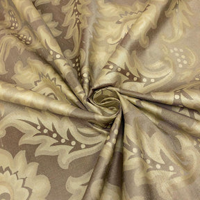 Silk Shantung Floral Printed Fabric SV575811 Brown 2