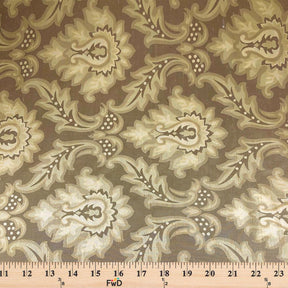 Silk Shantung Floral Printed Fabric SV575811 Brown 3