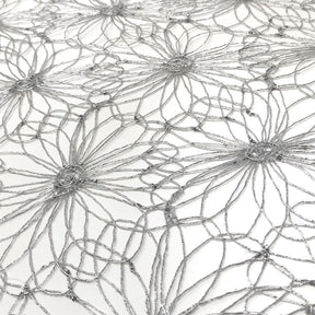 Corded Metallic Lace Fabric SV576108 Silver 2