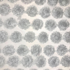 Silver Metallic Rosette Fabric SV574040 1
