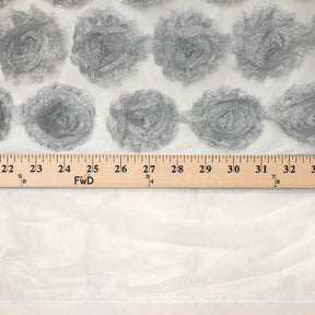 Silver Metallic Rosette Fabric SV574040 3
