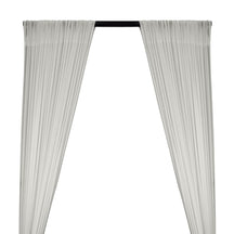 Power Mesh Rod Pocket Curtains Silver 1