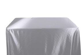 Stretch Charmeuse Satin 6 Feet Banquet Table Covers Silver 1
