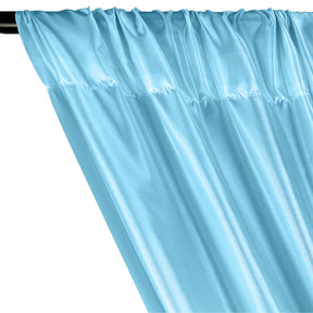 Poly China Silk Lining Rod Pocket Curtains Sky Blue 2