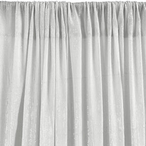 All Over Micro Sequins Starlight On Stretch Mesh Rod Pocket Curtains Snow White 3