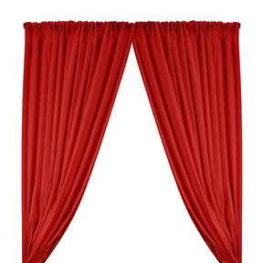 Stretch Broadcloth Rod Pocket Curtains Red 1