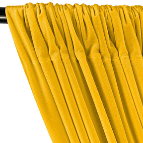 Stretch Velvet Rod Pocket Curtains Sunflower Yellow 2