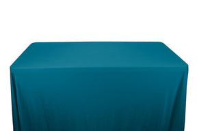 Shiny Spandex Milliskin Tricot 8 Feet Banquet Table Covers Teal 1