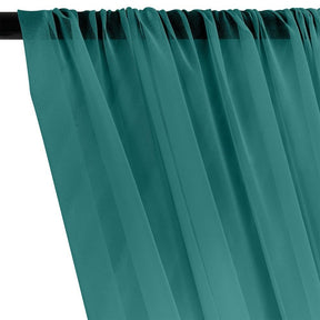 Silk Georgette Chiffon Rod Pocket Curtains Teal 2