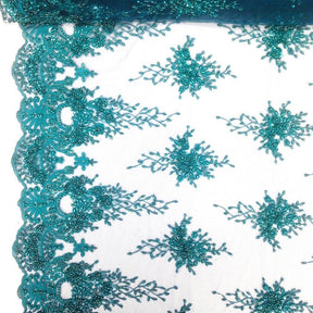 Spirit Bridal Lace Beaded Fabric SV570628 Teal 1