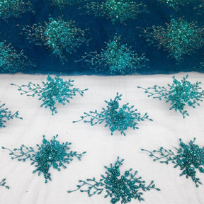 Spirit Bridal Lace Beaded Fabric SV570628 Teal 5